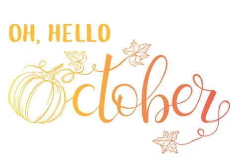 Poster Oh Hello October Illustrazione stock