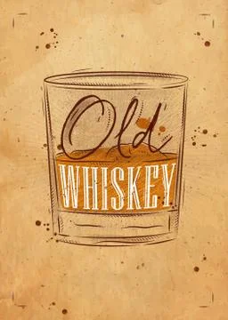 Poster old whiskey craft Stock Illustration