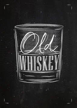 Poster old whiskey 스톡 일러스트
