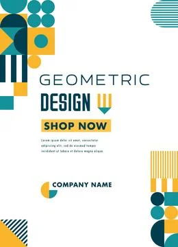 Poster or flyer template, modern geometric pattern Stock Illustration