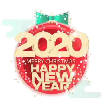 Poster or postcard New Year theme. Written on the banner Happy New Year Stock Illustration