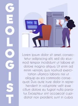 Poster or vertical banner about geologists flat style, vector illustration Stock Illustration