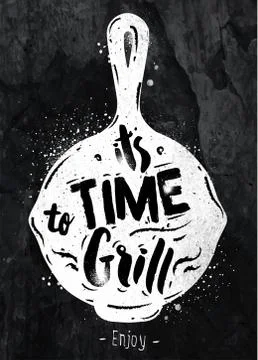 Poster pan chalk Stock Illustration