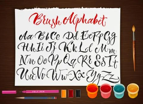 Poster With Paper Sheet With Alphabet Stockillustratie