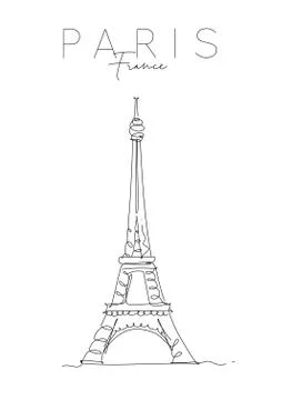 Poster paris eiffel tower Stock Illustration