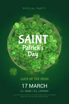 The poster for a party in honor of St. Patrick's Day. Stock Illustration