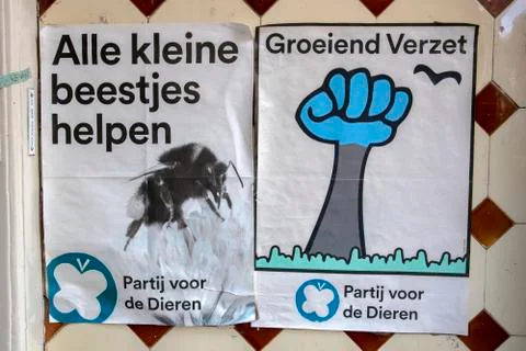 Poster From The Party Voor De Dieren At Amsterdam The Netherlands 18-9-2020 Stock Photos