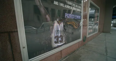 Poster of Patrick Ewing outside Madison Square Garden Video stock 194987062