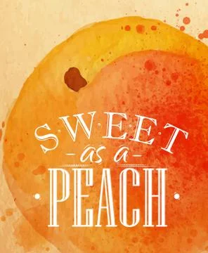Poster peach Illustrazione stock
