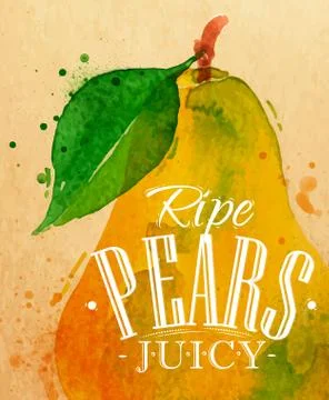 Poster pear Stock Illustration