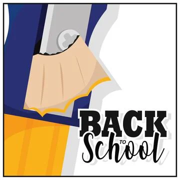 Poster pencil sharpener back to school vector illustration Illustrazione stock