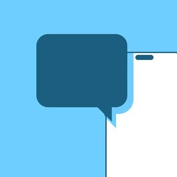 Poster with phone notification. New message banner Ilustração Stock