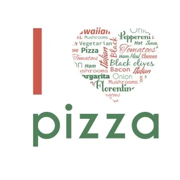 Poster with pizza tags. Stock Illustration