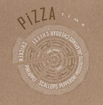 Poster pizza time brown Stock-Illustration