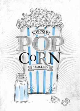 Poster popcorn salt Stock Illustration
