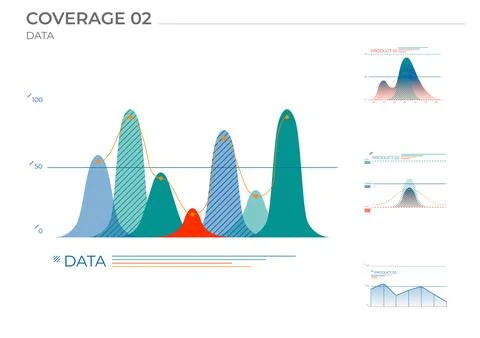 Poster process data charts in color. Vector elements charts. 스톡 일러스트