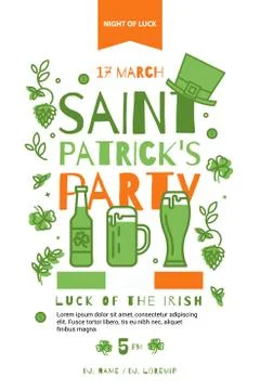 The poster in the pub on St Patrick's Day. Stock Illustration