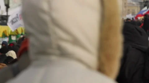 Poster with Putin and description: "Placet!" Stock Footage 30461481