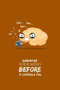 Poster Quote "Control your mind before it controls you" Stock Illustration