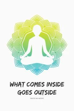 Poster Quote "What comes inside - goes outside" Stock Illustration