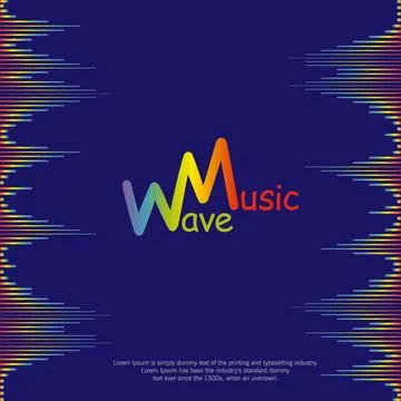 Poster with rainbow equalizer elements. Pulse music player background. Audio 스톡 일러스트