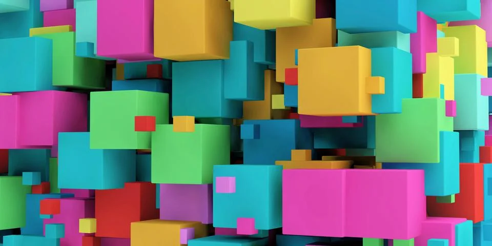 Poster with Random Cubes イラスト素材