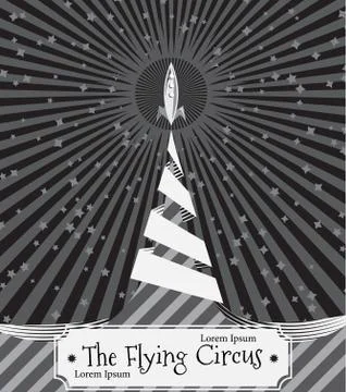 A Poster With a Rocket Stock Illustration