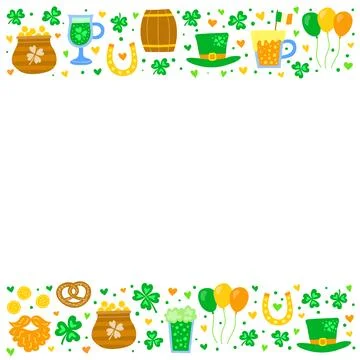 Poster with Saint patrick s day items. Stock Illustration