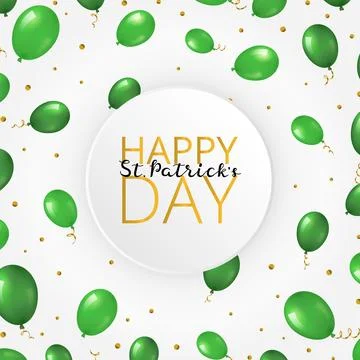 Poster for Saint Patrick s day with helium balloons. Stock Illustration