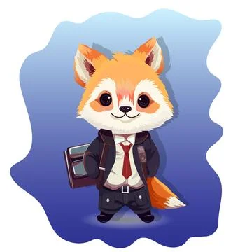 Poster with a schoolboy fox for September 1 Stock Illustration