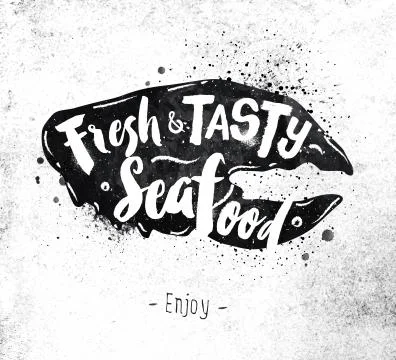 Poster seafood Stock Illustration
