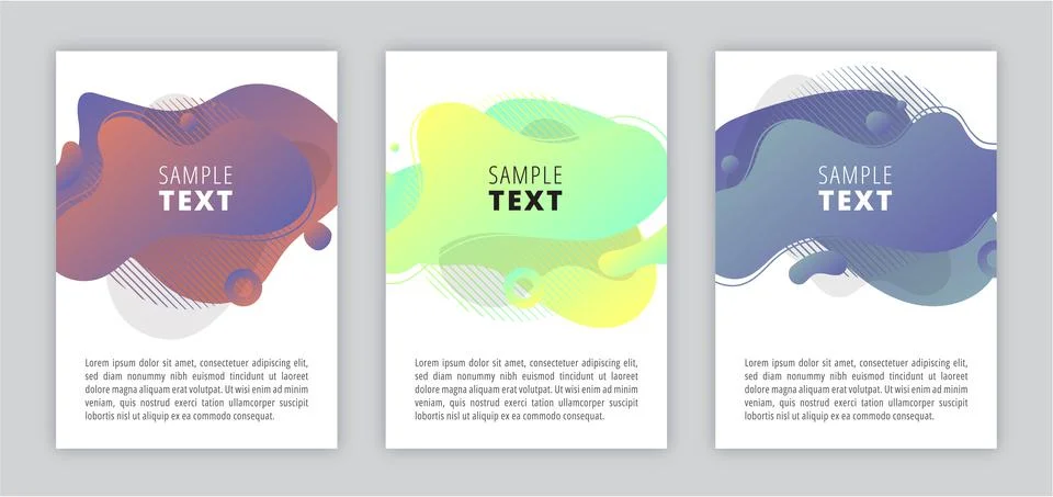 Poster with set of colored abstract modern graphic elements, colorful stains Illustrazione stock