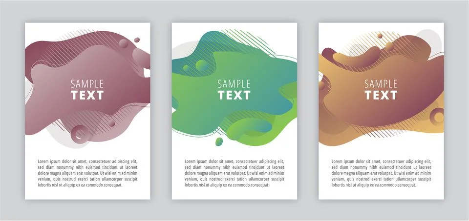 Poster with set of colored abstract modern graphic elements, colorful stains Stock-Illustration