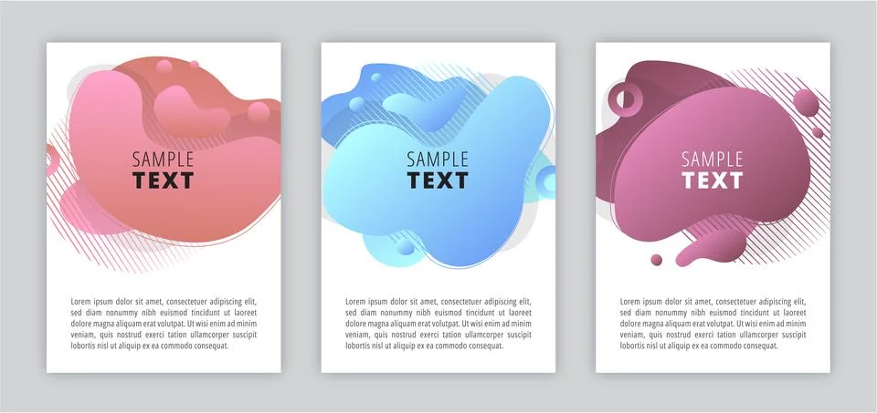 Poster with set of colored abstract modern graphic elements, colorful stains Stock-Illustration
