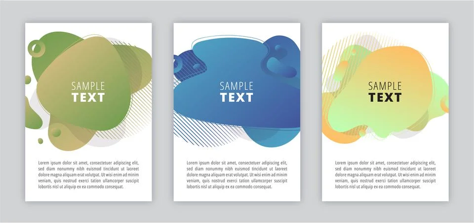 Poster with set of colored abstract modern graphic elements, colorful stains イラスト素材