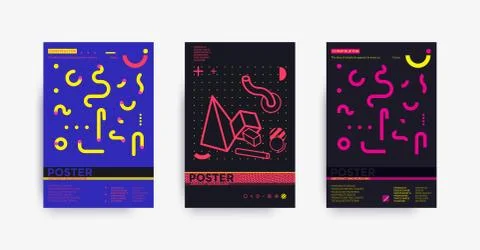 Poster set template Illustrazione stock