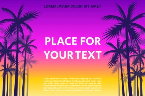 Poster With The Shadows Of Palm Trees. Stock Illustration