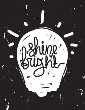 Poster shine bright black Stock Illustration