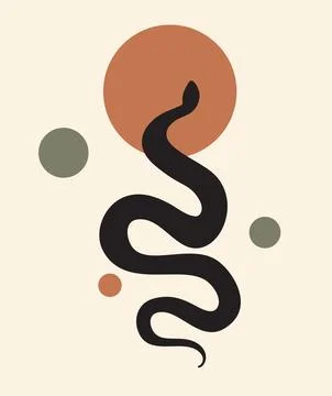Poster with snake in minimalism Stock-Illustration