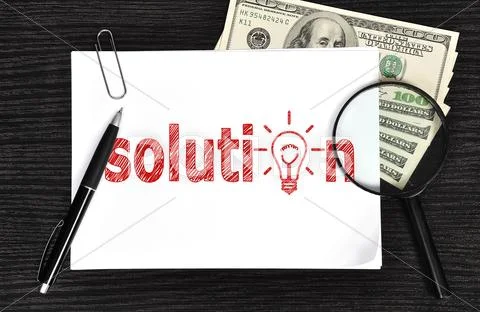 Poster with solution Fotos Stock
