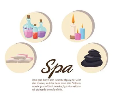 Poster spa collection elements care treatment 스톡 일러스트