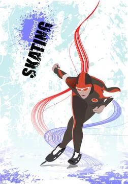 Poster Speed skating. Vector illustration Stock Illustration