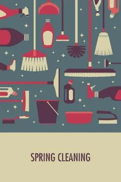 Poster for Spring Cleaning Stock Illustration