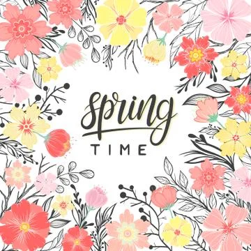 Poster spring time Stock Illustration