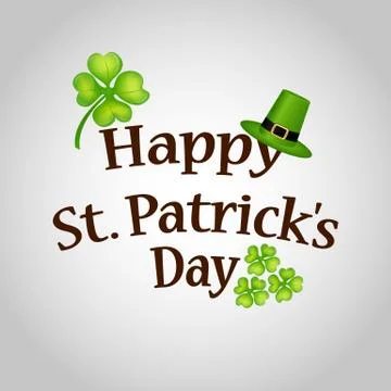 Poster St. Patrick hat with clover and cylinder Stock Illustration