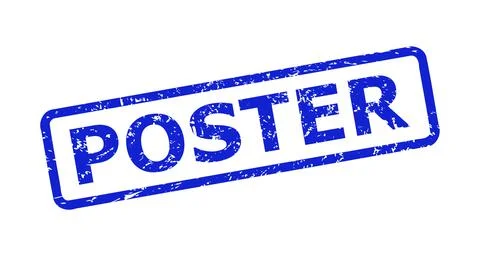POSTER Stamp with Scratched Texture and Rounded Rectangle Frame 스톡 일러스트