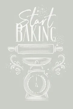 Poster start baking gray Stock Illustration