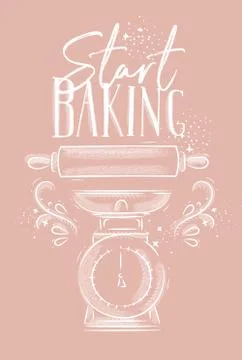 Poster start baking pink Stock-Illustration