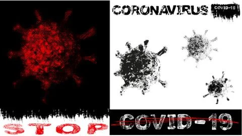 Poster - Stop covid-19, vector EPS10 Stock Illustration