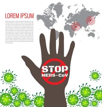 Poster for stop Mers virus Stock Illustration